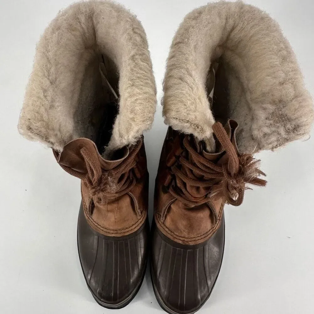 Sorel Women’s Alpine Waterproof Sherpa Lined leather Boots size 7 Duck‎ Caribou